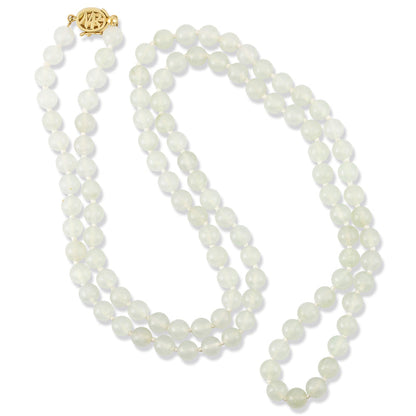 14K YELLOW GOLD ICE JADEITE JADE BEAD NECKLACE UPC #372047