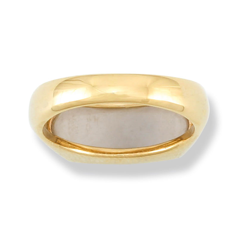 14K YELLOW GOLD WHITE JADEITE JADE SADDLE RING UPC #364707