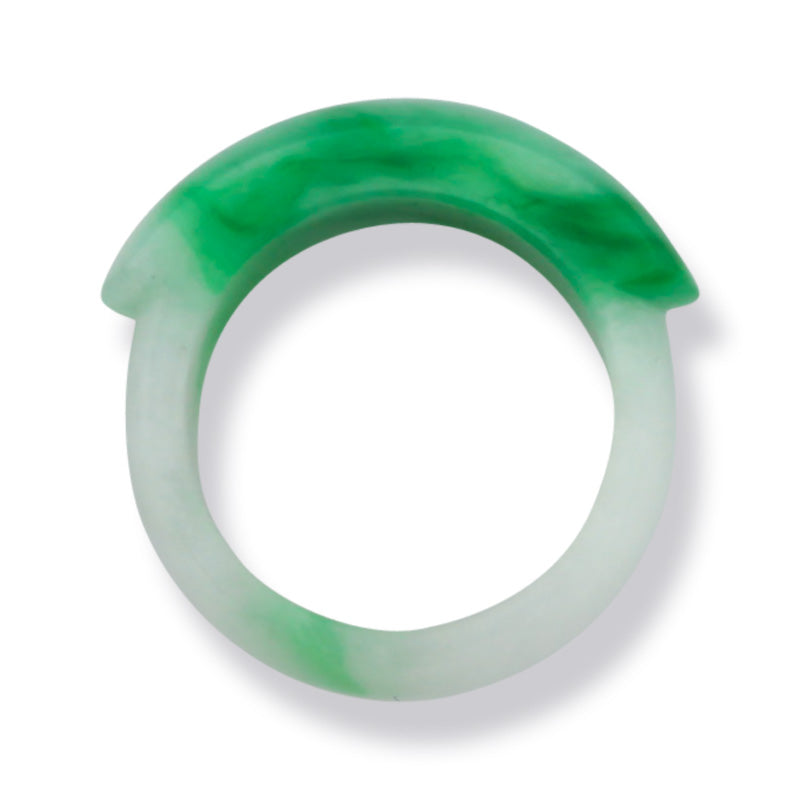 GREEN JADEITE JADE RING CONTINUOUS SADDLE BAND RING SIZE 7 UPC #267466