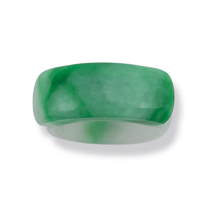 GREEN JADEITE JADE RING CONTINUOUS SADDLE BAND RING SIZE 7 UPC #267466