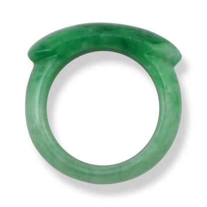 GREEN JADEITE JADE SADDLE TOP BAND RING FINGER SIZE 9 UPC #385993