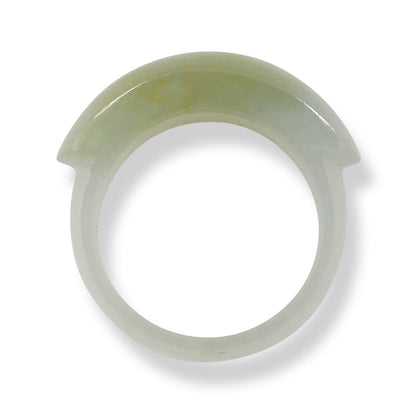 YELLOW JADEITE JADE BAND RING FINGER SIZE 8.25 UPC #370982