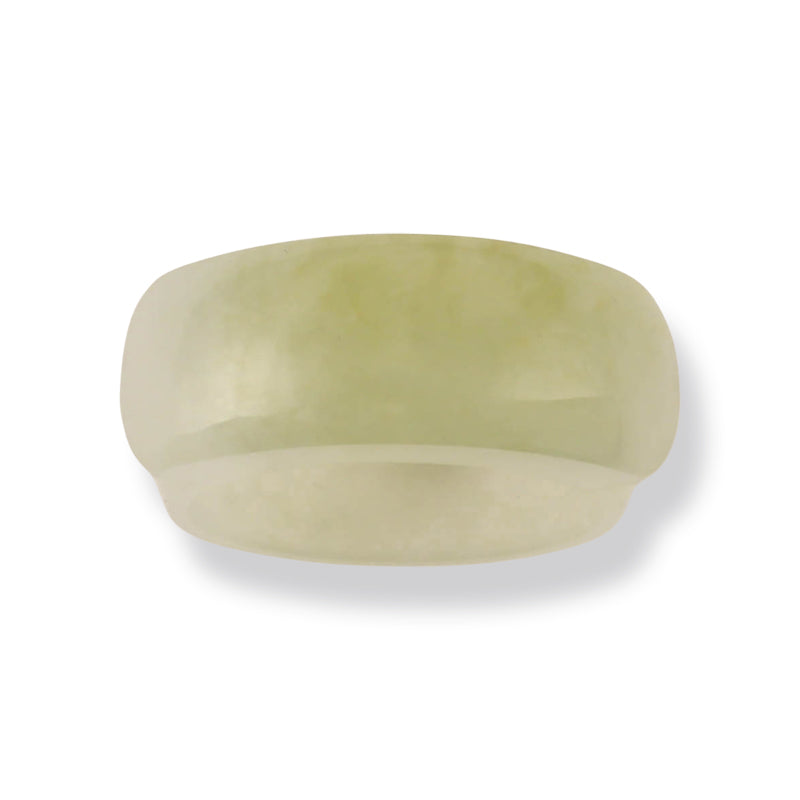 YELLOW JADEITE JADE BAND RING FINGER SIZE 8.25 UPC #370982