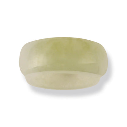 YELLOW JADEITE JADE BAND RING FINGER SIZE 8.25 UPC #370982