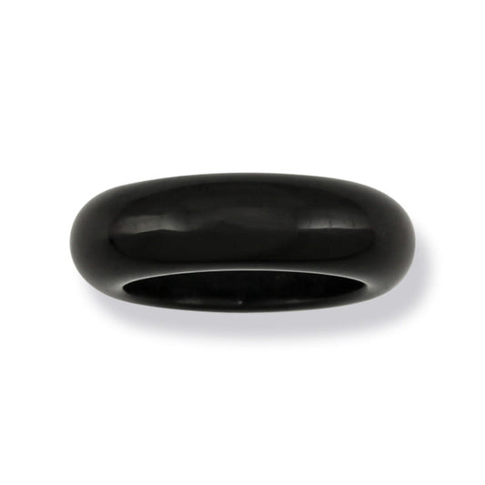 BLACK NEPHRITE JADE BAND RING VARIOUS FINGER SIZES UPC #243705