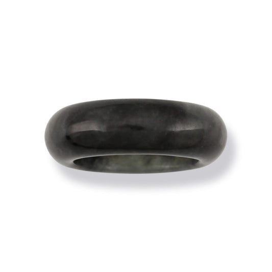 GREY JADEITE JADE BAND RING FINGER 4.75 UPC #353015