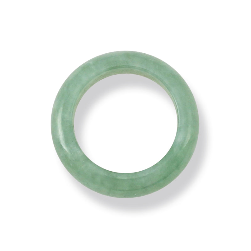 GREEN JADEITE JADE BAND RING FINGER SIZE 4.25 UPC #361423