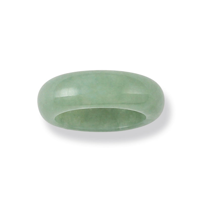 GREEN JADEITE JADE BAND RING FINGER SIZE 4.25 UPC #361423