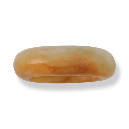 YELLOW JADEITE JADE BAND RING FINGER SIZE 8.5 UPC #302204