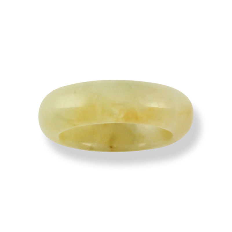 YELLOW JADEITE JADE BAND RING FINGER SIZE 8 UPC #361362