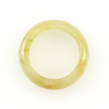 YELLOW JADEITE JADE BAND RING FINGER SIZE 8 UPC #361362