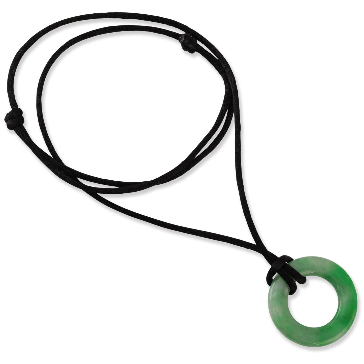 GREEN JADEITE JADE OPEN CIRCLE NECKLACE UPC #061095