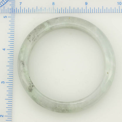 Grey Jadeite Jade Half-Round Bangle Bracelet for Women 57.9MM | UPC #172470