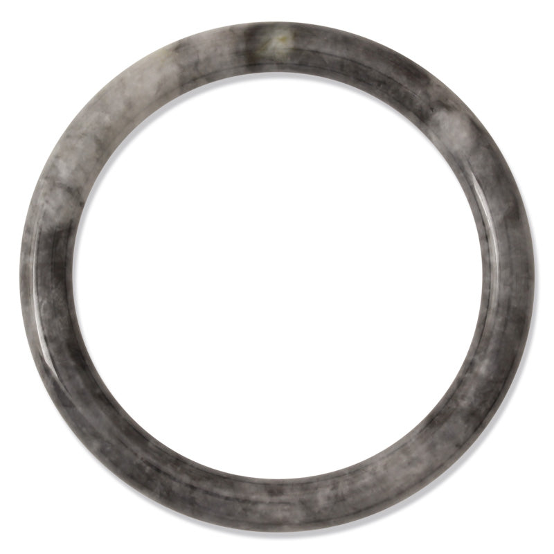 GREY JADEITE JADE CYLINDRICAL BANGLE 60.4MM UPC #311886