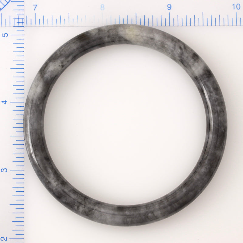 GREY JADEITE JADE CYLINDRICAL BANGLE 60.4MM UPC #311886