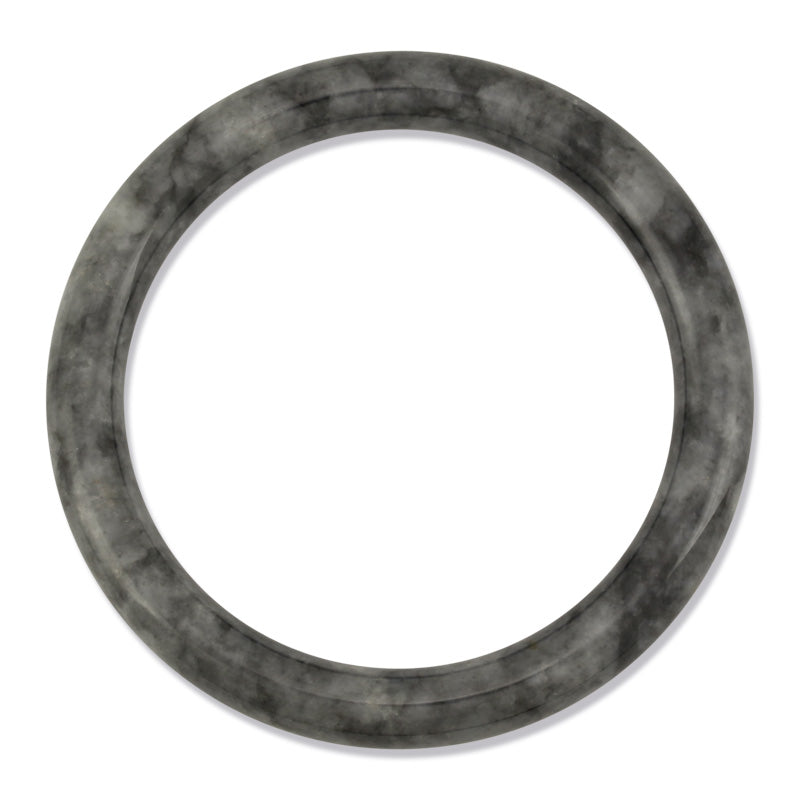 GREY JADEITE JADE CYLINDRICAL BANGLE 58.7MM UPC #320963