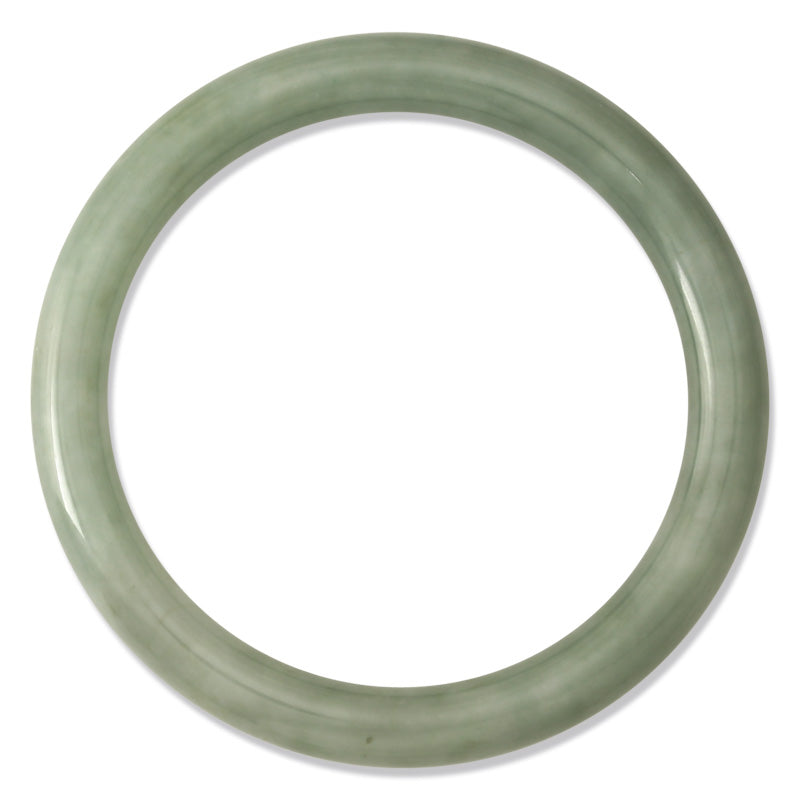 GREEN JADEITE JADE CYLINDRICAL BANGLE 58.6MM UPC #196605