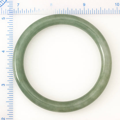 GREEN JADEITE JADE CYLINDRICAL BANGLE 58.6MM UPC #196605