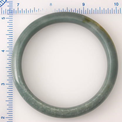 BLUE GREEN JADEITE JADE HALF ROUND BANGLE 65MM UPC #176270