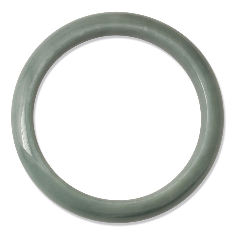 BLUE GREEN JADEITE JADE HALF ROUND BANGLE 60.7MM UPC #117556