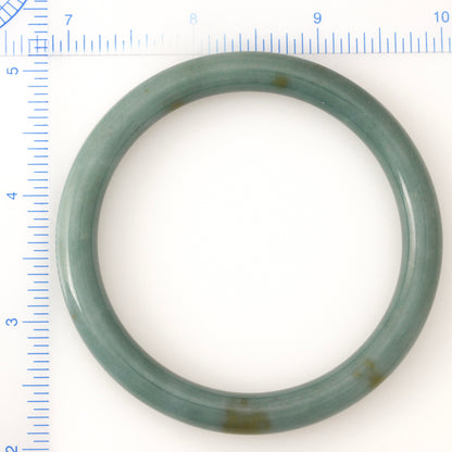 BLUE GREEN JADEITE JADE CYLINDRICAL BANGLE 60.8MM UPC #168886