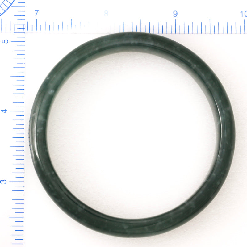 BLUE GREEN JADEITE JADE HALF ROUND BANGLE 60.5MM UPC #168947