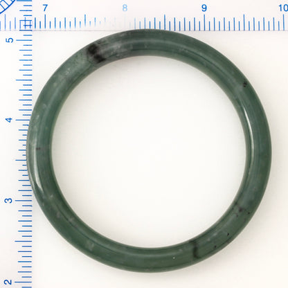 BLUE GREEN JADEITE JADE HALF ROUND BANGLE 60.5MM UPC #355699