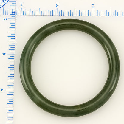 CYLINDRICAL GREEN JADEITE JADE BANGLE 53.6MM UPC #364370