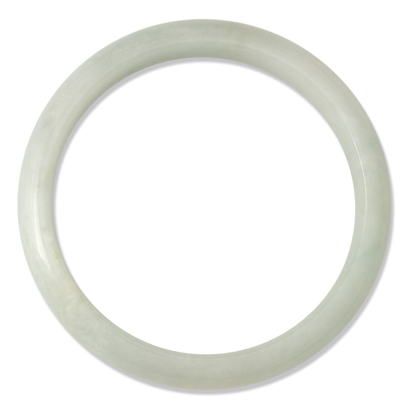 GREEN HALF ROUND JADEITE JADE BANGLE 58.7MM UPC #306998