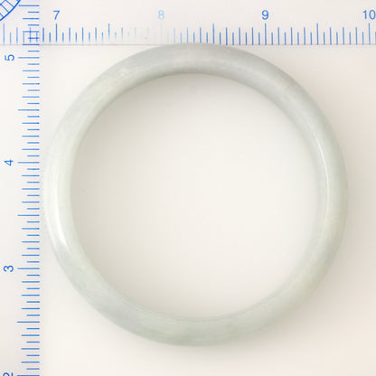 GREEN HALF ROUND JADEITE JADE BANGLE 58.7MM UPC #306998