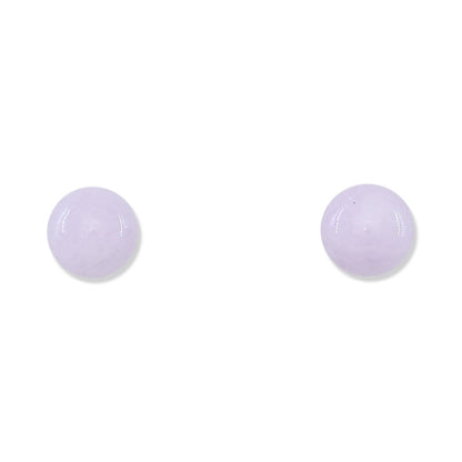 14K YELLOW GOLD LAVENDER JADEITE JADE 6MM BALL STUD EARRING UPC #371859