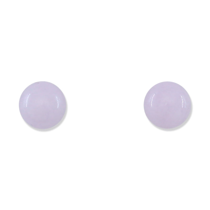 14K YELLOW GOLD LAVENDER JADEITE JADE 7MM BALL STUD EARRING UPC #393943