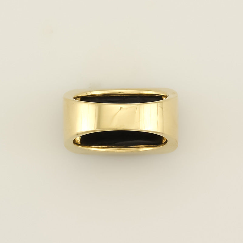 14K YELLOW GOLD BLACK NEPHRITE JADE RING UPC #322868