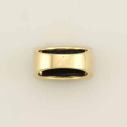 14K YELLOW GOLD BLACK NEPHRITE JADE RING UPC #322868