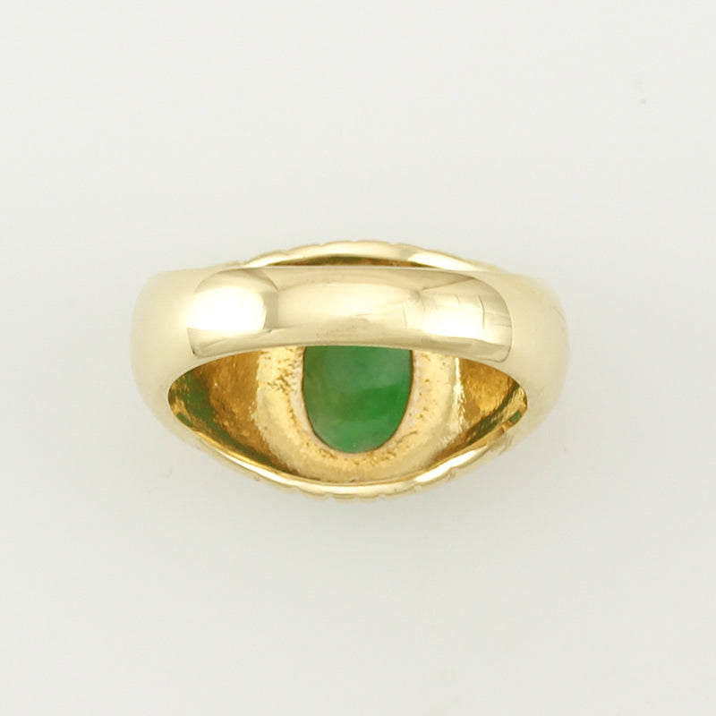 14K Yellow Gold Green Jadeite Jade Ring | UPC #322219