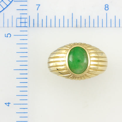 14K Yellow Gold Green Jadeite Jade Ring | UPC #322219