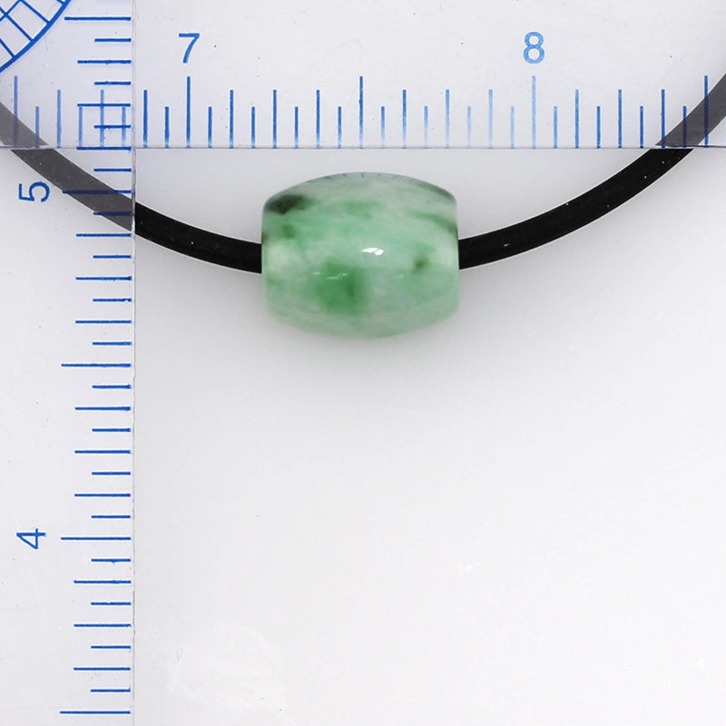 GREEN JADEITE JADE BARREL SLIDE NECKLACE UPC #103016