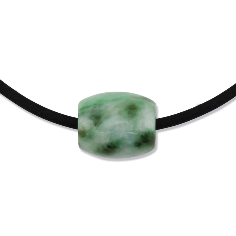 GREEN JADEITE JADE BARREL SLIDE NECKLACE UPC #103016