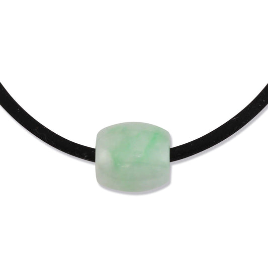 GREEN JADEITE JADE BARREL SLIDE NECKLACE UPC #374256