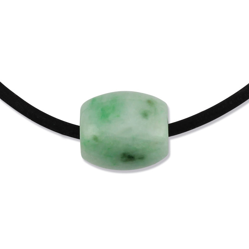 GREEN JADEITE JADE BARREL SLIDE NECKLACE UPC #236745