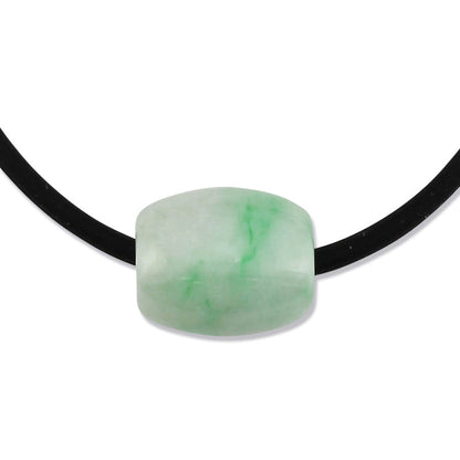 GREEN JADEITE JADE BARREL SLIDE NECKLACE UPC #374218