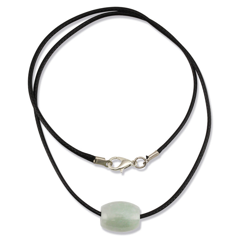 GREEN JADEITE JADE BARREL SLIDE NECKLACE UPC #374294