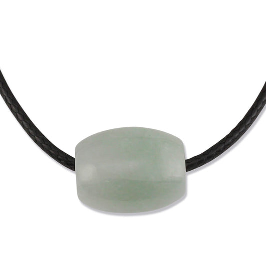 GREEN JADEITE JADE BARREL SLIDE NECKLACE UPC #374294