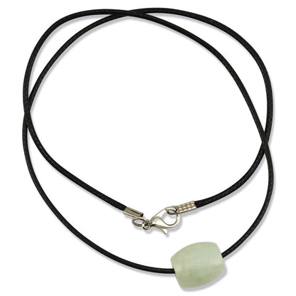 GREEN JADEITE JADE BARREL SLIDE NECKLACE UPC #374270