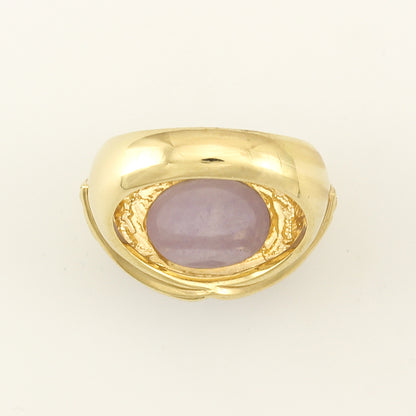 14K YELLOW GOLD LAVENDER JADEITE JADE OVAL RING UPC #298651