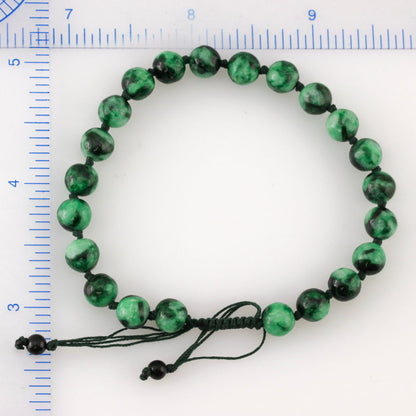 GREEN JADEITE JADE ADJUSTABLE BEAD BRACELET UPC #391604