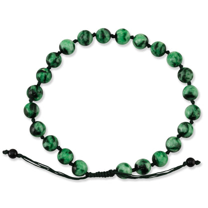 GREEN JADEITE JADE ADJUSTABLE BEAD BRACELET UPC #391604