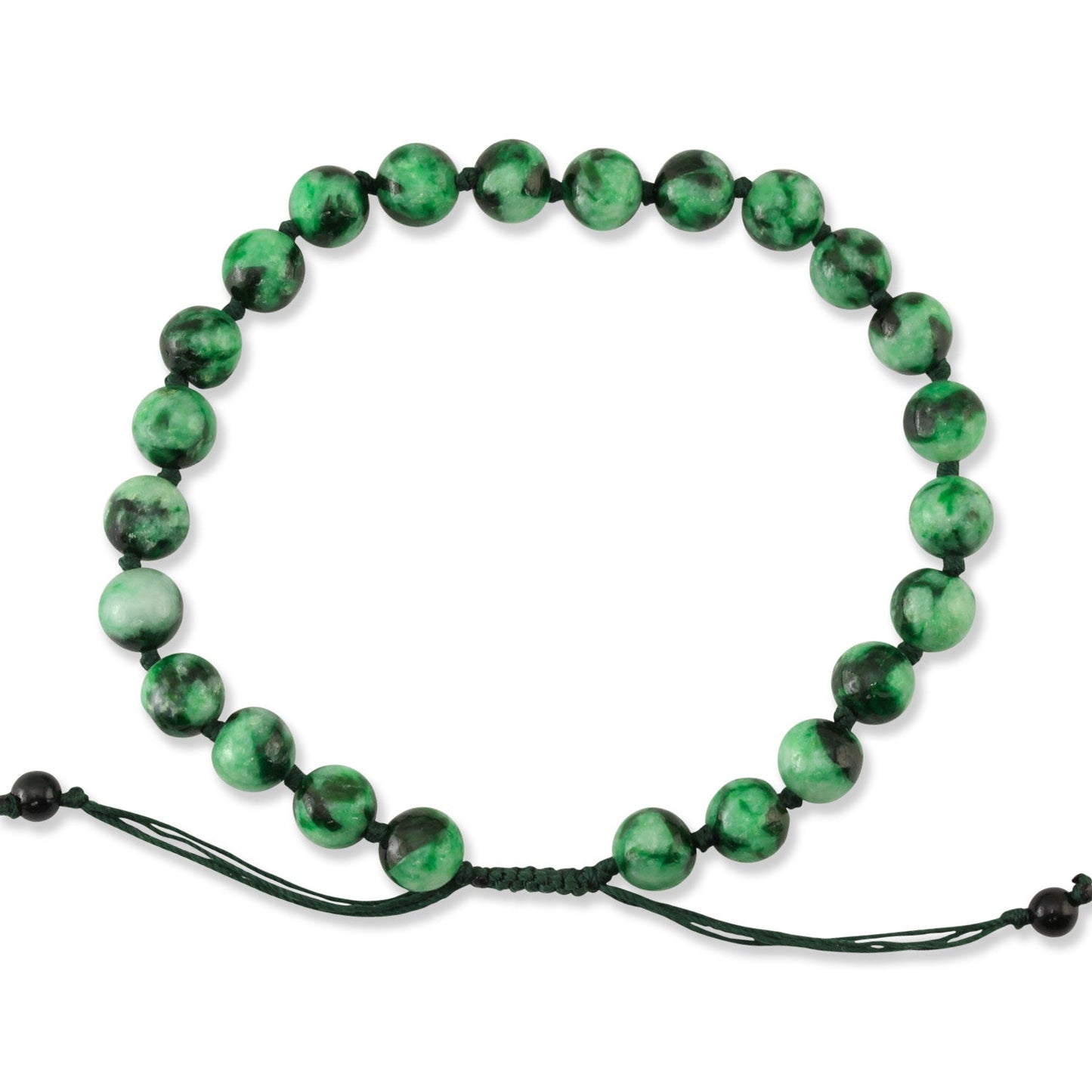 GREEN JADEITE JADE ADJUSTABLE BEAD BRACELET UPC #391628