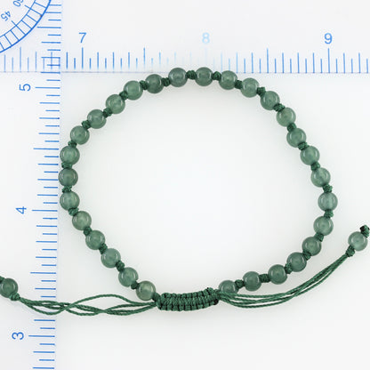 BLUE GREEN JADEITE JADE ADJUSTABLE BEAD BRACELET UPC #393417