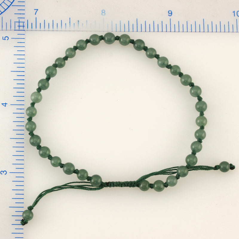 GREEN JADEITE JADE ADJUSTABLE BEAD BRACELET UPC #346260